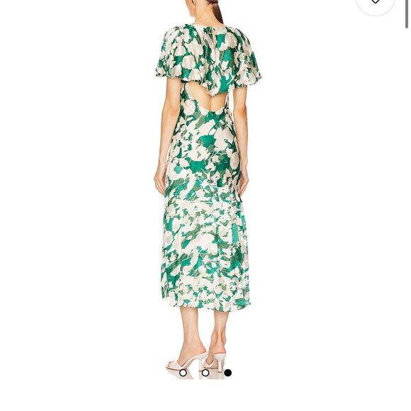 NWOT ASTR the label Florecita Dress in Green Cream Burnout-X28 - Picture 3 of 8